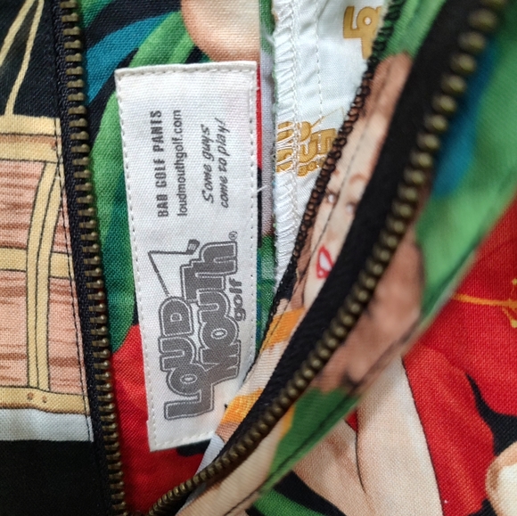 Loudmouth Golf Pants, Men's size 30L, Hawaiian Pin Up Girl Pattern (rack 2d) - Picture 3 of 7